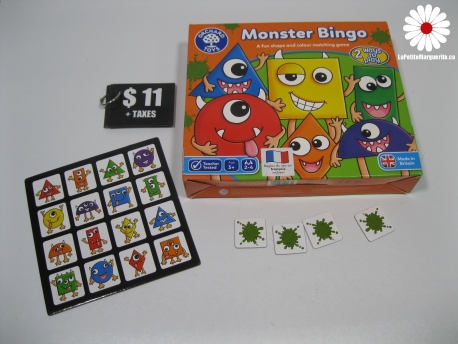 Monster bingo en anglais