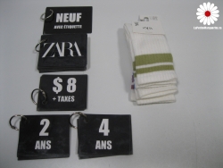 3 paires de bas pointure 6-8